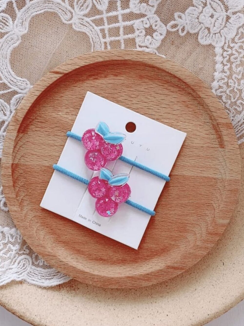 Sparkle Hair Elastic Set - Grape